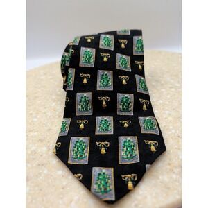 Christmas Tree Gold Bell Neckwear vintage necktie